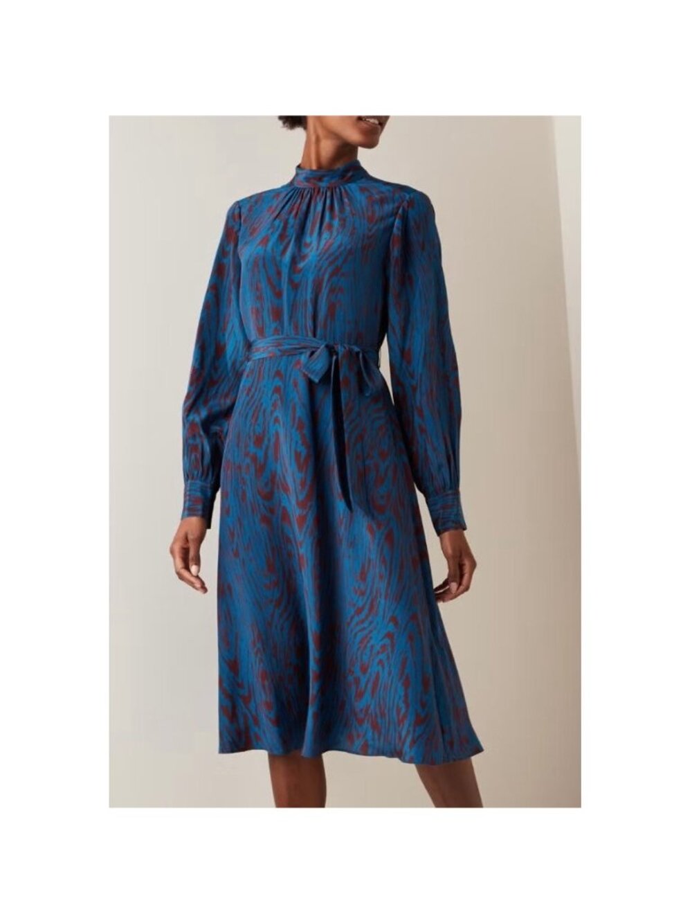L.K. Bennett London animal print high neck dress
